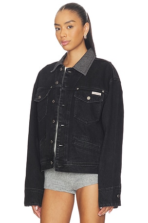 Calvin Klein 80s Icon Trucker Jacket in Black. Size XL/1X. Also