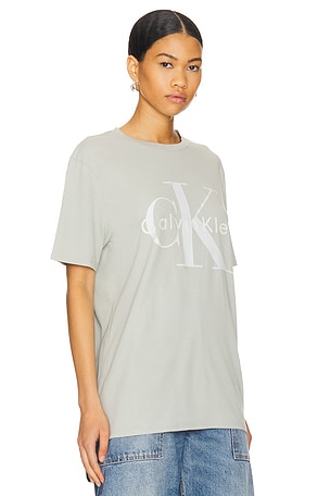 Calvin Klein Tie Dye Archive Logo Tee in Grey