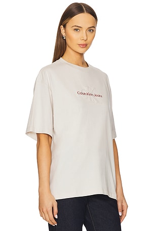 Calvin Klein Short Sleeve Archive Jersey Logo Tee in White