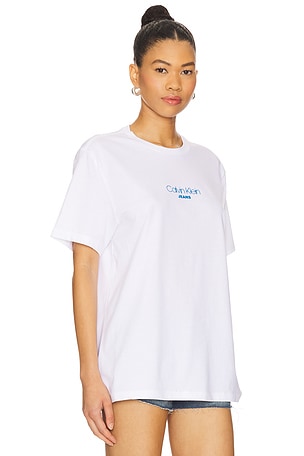 Calvin Klein Acid Wash 20S Cotton Tee in White