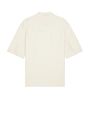 Calvin Klein Seersucker Striped Relaxed Shirt in Yellow