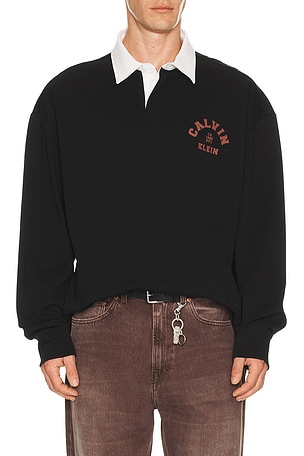 Compact Rugby Long Sleeve Polo Calvin Klein