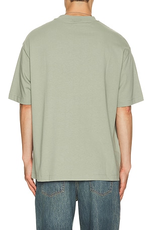 Calvin Klein Relaxed Standard Logo Crew Neck Tee in Green