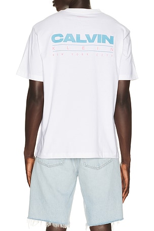 Calvin Klein Disc Stack Graphic Tee in White