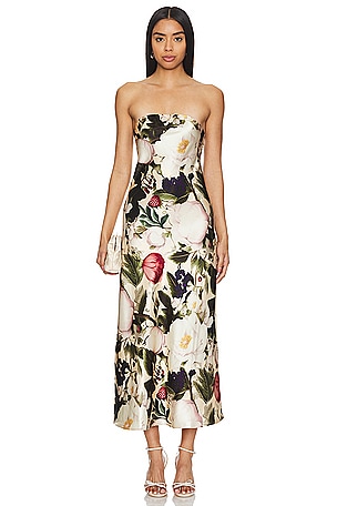 MILLY Floral Embroidery Midi Dress in Multi | REVOLVE