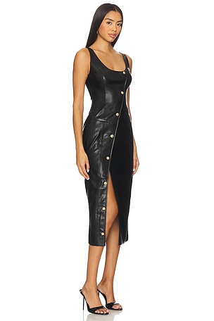 CAMI NYC Kirby Vegan Leather Dress in Black