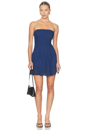 Belinda Strapless Linen Mini Dress CAMI NYC