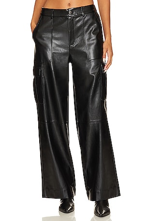 Free People Walk With You Velvet Pant in Black