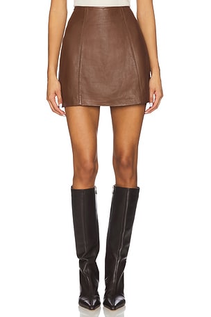 Cillian Genuine Leather Mini Skirt CAMI NYC