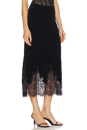 CAMI NYC Georgiana Velvet Skirt in Black