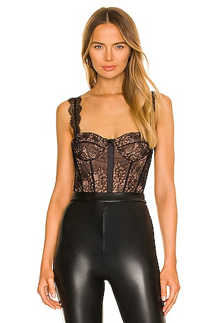 BLACK Fits Everybody Corded Lace Cami Bodysuit