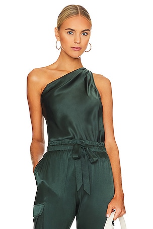 Cami NYC hunter deals green silk bodysuit