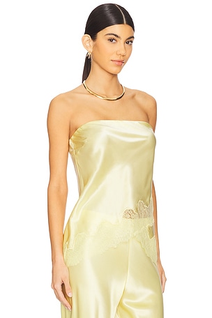 CAMI NYC Odessa Strapless Camisole Top in Lemon