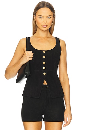 Nolan Suede Corset Top CAMI NYC