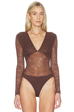 CAMI NYC Nami Bodysuit in Brown