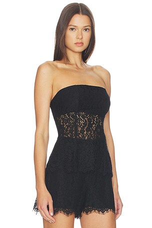 CAMI NYC Bijou Strapless Lace Top in Black