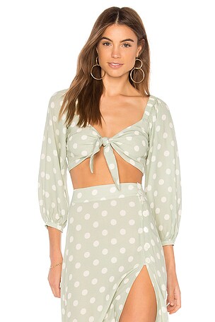 revolve polka dot top
