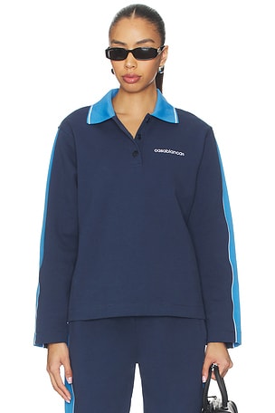 Casablanca Punto Polo Collared Sweatshirt in Navy