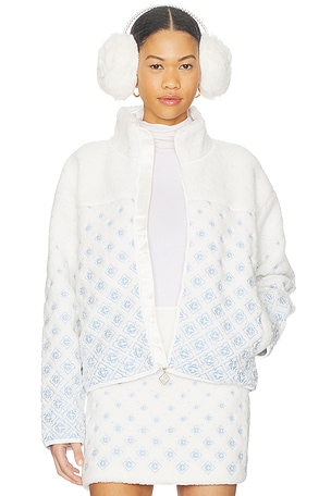 Casablanca Embroidered Fleece in White. Size S. Also