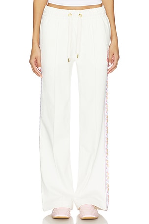Casablanca Flame Laurel Tape Open Hem Jogger in White. Size XS. Also