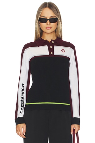 Striped Oversized Polo Shirt in Multi Casablanca