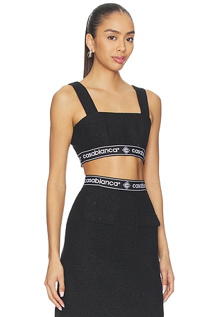 Casablanca Tweed Bra Top in Black