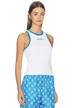 Casablanca Ribbed Tank Top in White