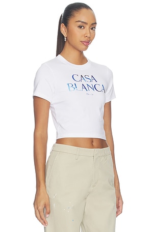 Casablanca Cropped Baby Tee in White