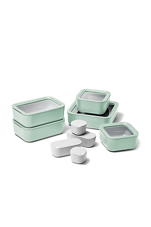 14 Piece Glass Food Storage Set in Mist Caraway