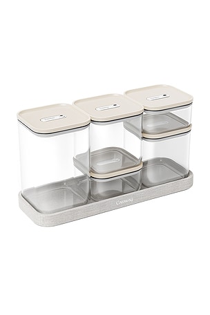 Caraway 13 Piece Glass Airtight Container Set in Cream