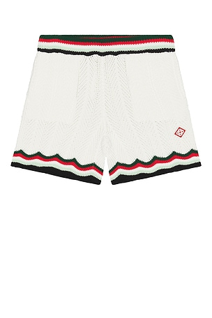 Chevron Faux Crochet Shorts Casablanca