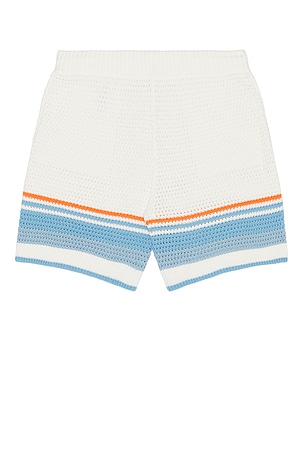 Casablanca Faux Crochet Shorts in White