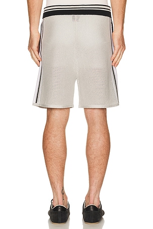 Casablanca Metallic Mesh Stripe Shorts in Grey