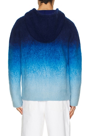 Casablanca Gradient Mohair Hoodie in Blue