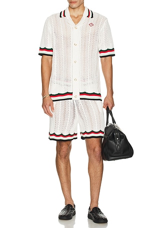 Sporty Faux Crochet Shirt Casablanca