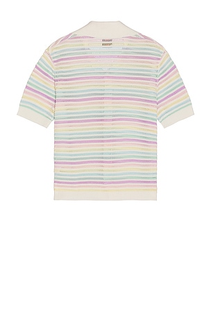 Casablanca Crochet Polo in White