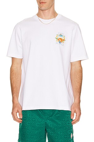Casablanca Tennis Landscape Classic Tee in White
