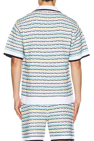 Casablanca Tuck Stitch Short Sleeve Shirt in Multi