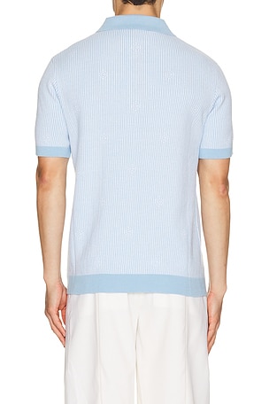 Casablanca Pinstripe Polo Shirt in Blue