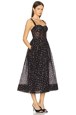 Cara Cara Pheobe Midi Dress in Black. Size 8. Also