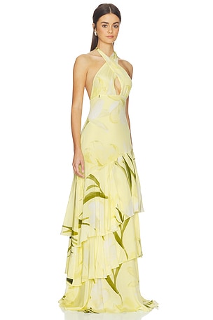 Cara Cara Amethyst Dress in Lemon