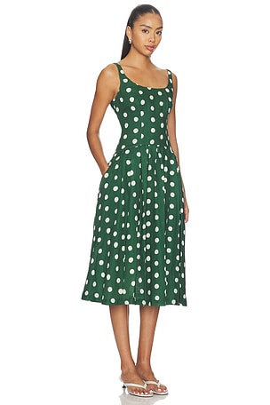 Cara Cara Regio Midi Dress in Green