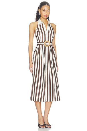 Cara Cara Quentin Midi Dress in Brown. Size 12. Also