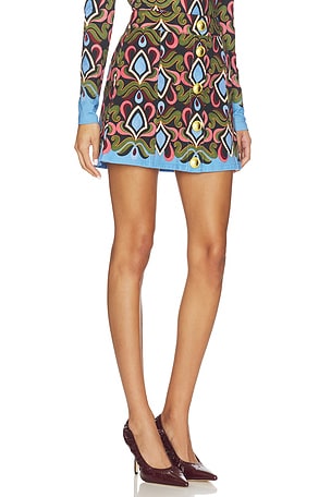 Cara Cara Evergreen Mini Skirt in Blue