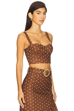 Cara Cara Claudine Top in Chocolate