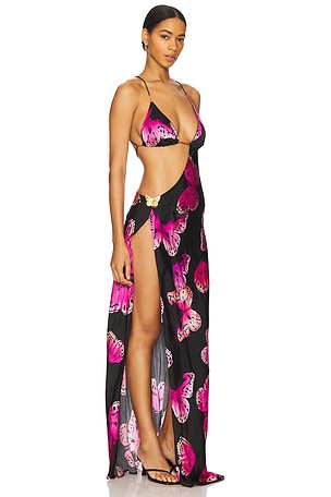 CIN CIN Villa Butterfly Maxi Dress in Black