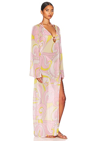 Cin Cin Totem Maxi Dress in Pink. Size M. Also