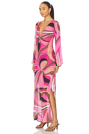 Cin Cin Hotline Lobster Maxi Dress in Pink