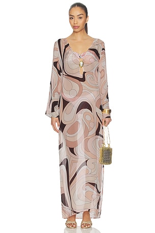 Cin Cin Hotline Moonstone Maxi Dress in Blush,Beige