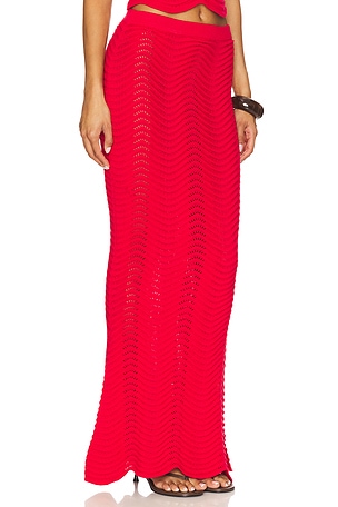 CIN CIN Soda Knit Maxi Skirt in Red